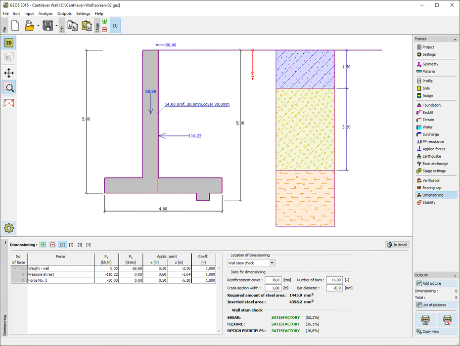 GEO5 Cantilever Wall