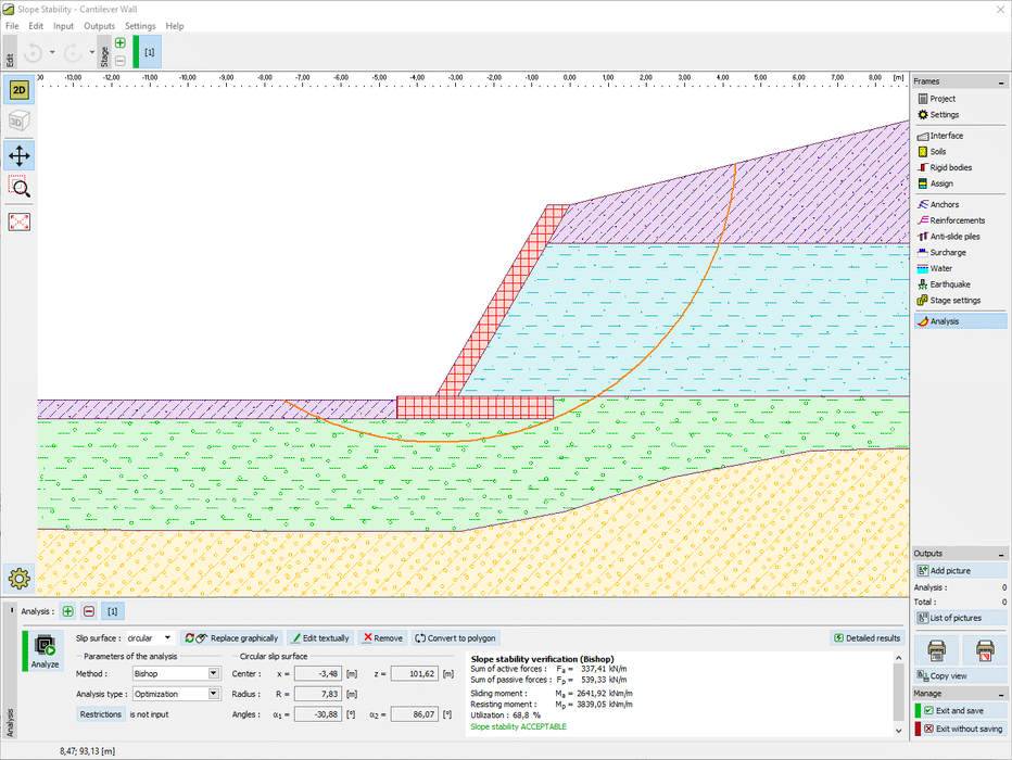 GEO5 Cantilever Wall