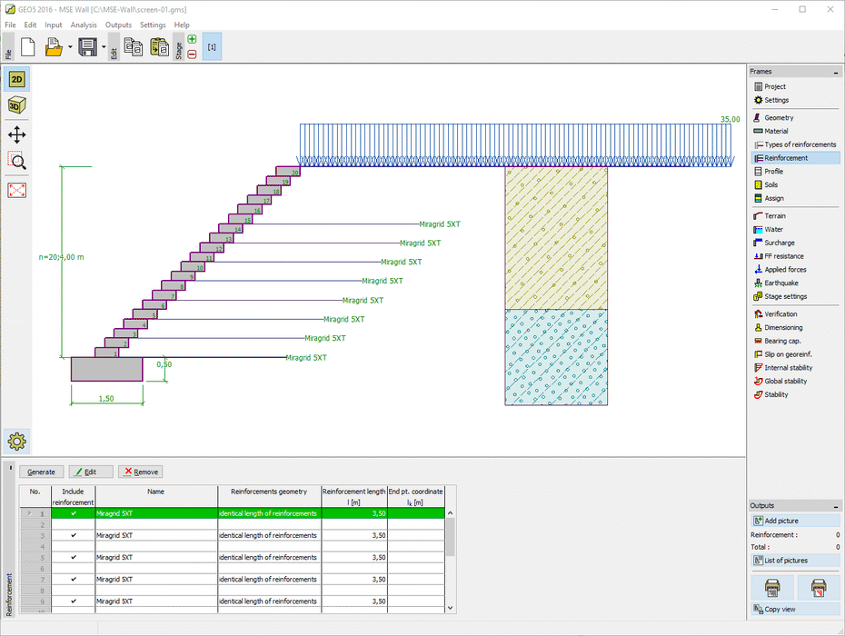 GEO5 MSE Wall