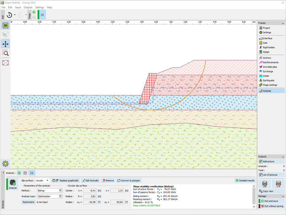 GEO5 Gravity Wall