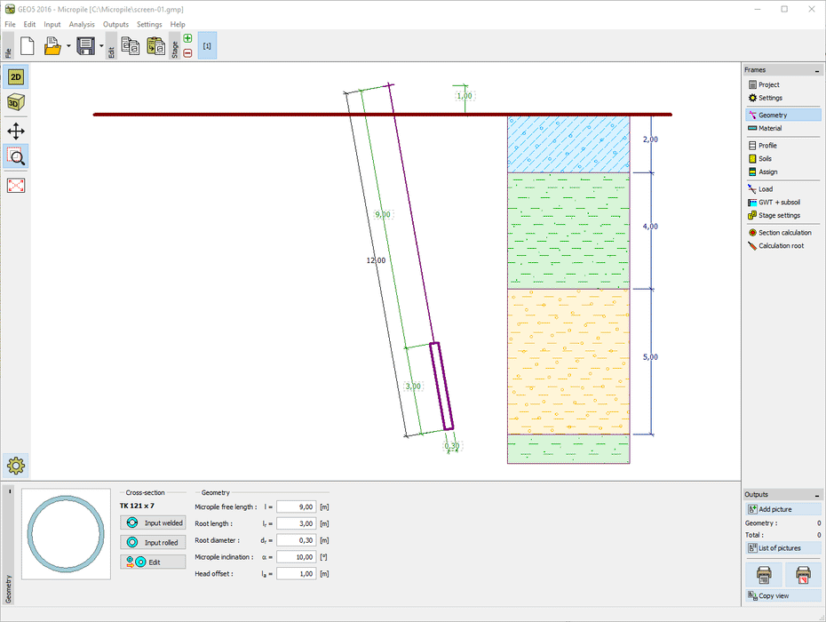 GEO5 Micropile