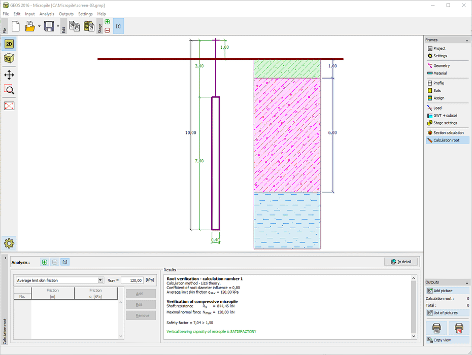 GEO5 Micropile