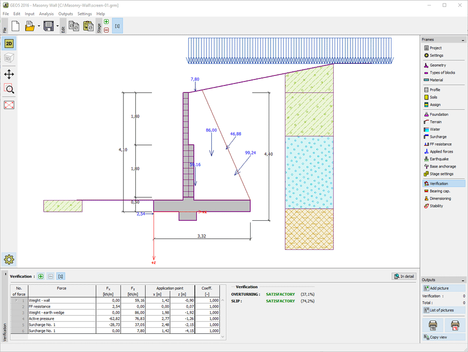 GEO5 Masonry Wall