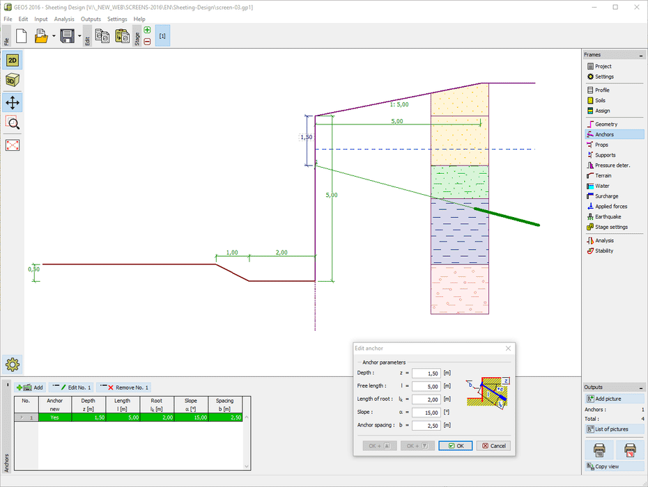 GEO5 Sheeting Design