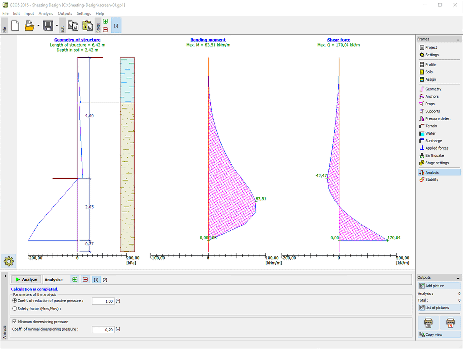 GEO5 Sheeting Design