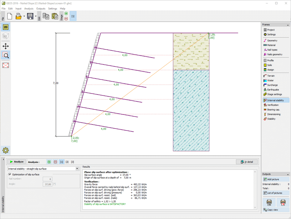 GEO5 Nailed Slope