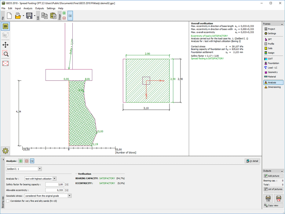 GEO5 Spread Footing CPT